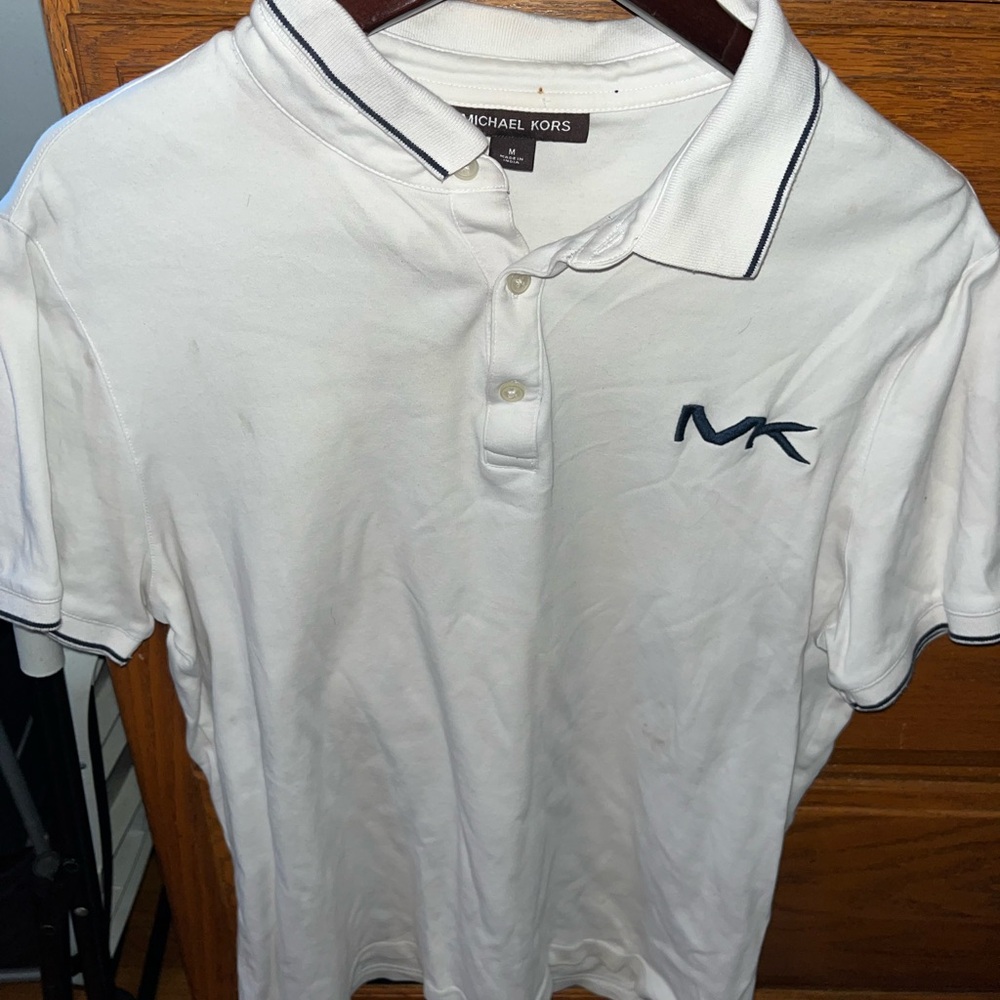 Michael Kors White Polo Shirt with Black Accents